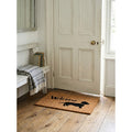 Clayre & Eef Fußmatte Dackel Hund Welcome Punkte Schablonendruck Natur Schwarz Rutschfest 75 × 45 × 1 cm (MC284)