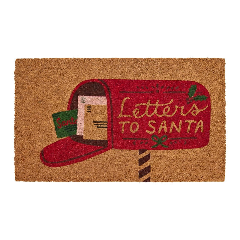 Clayre & Eef Fußmatte Weihnachtsbriefkasten Letters to Santa Wunschzettel Festlich Rutschfest 75 × 45 × 1 cm (MC288)
