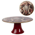 Tortenplatte auf Fuß Königlicher Weihnachtsmann Rot-Gold Ø 22x10 cm von Clayre & Eef (NCH86-1)