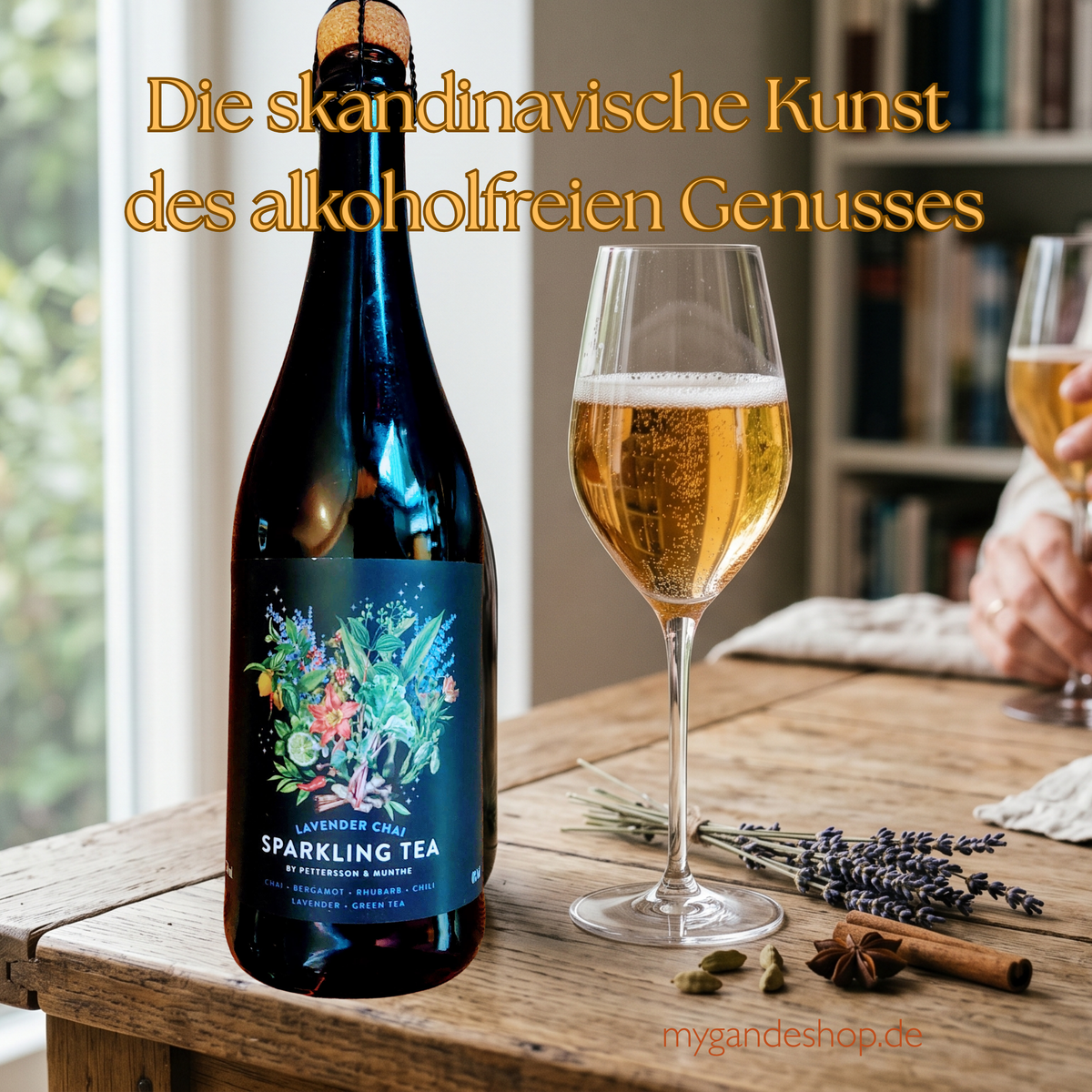 Pettersson & Munthe – Sparkling Tea Lavender Chai 0,0 % (0,75 l) – Skandinavischer Tee-Schaumwein