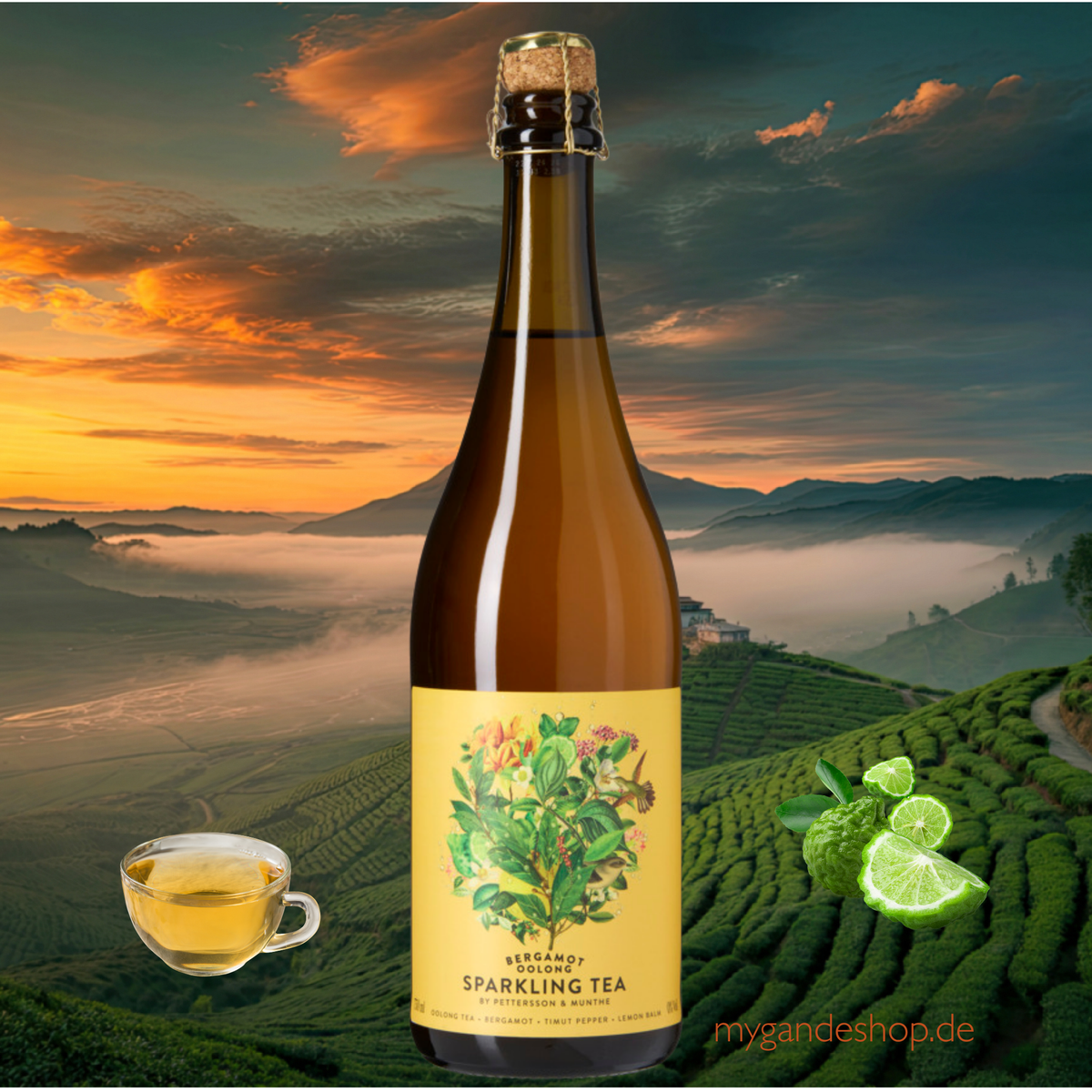 Pettersson & Munthe – Sparkling Tea Bergamot & Oolong 0,0 % (0,75 l) – Skandinavischer Oolong-Teesekt
