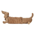 Dekofigur Hund Dackel Stofftier im Glitzer-Fellmantel XXL Sand Braun 58x20x21 cm von Clayre & Eef (TW0639)