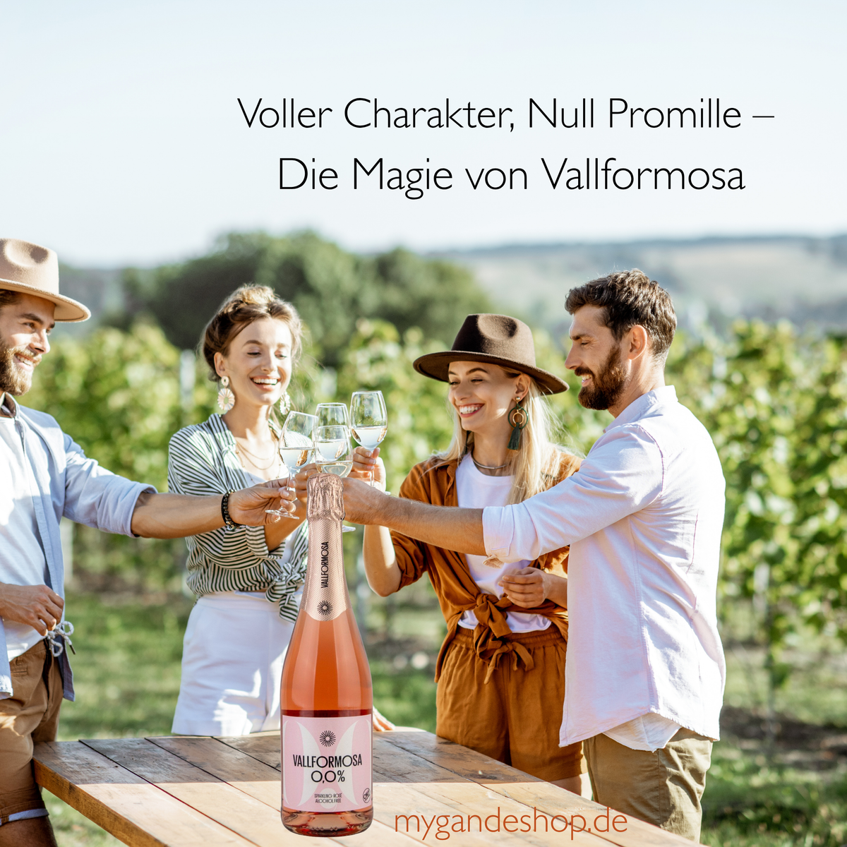 Vallformosa 0,0 % Rosé Sparkling Alkoholfreier Schaumwein 0,75 l – Eleganter Rosé-Sekt aus Spanien