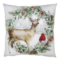 Clayre & Eef Dekokissen Winterwald Hirschkuh Rotkehlchen & Tannenzweig 45 × 45 × 4 cm (KG023.217)