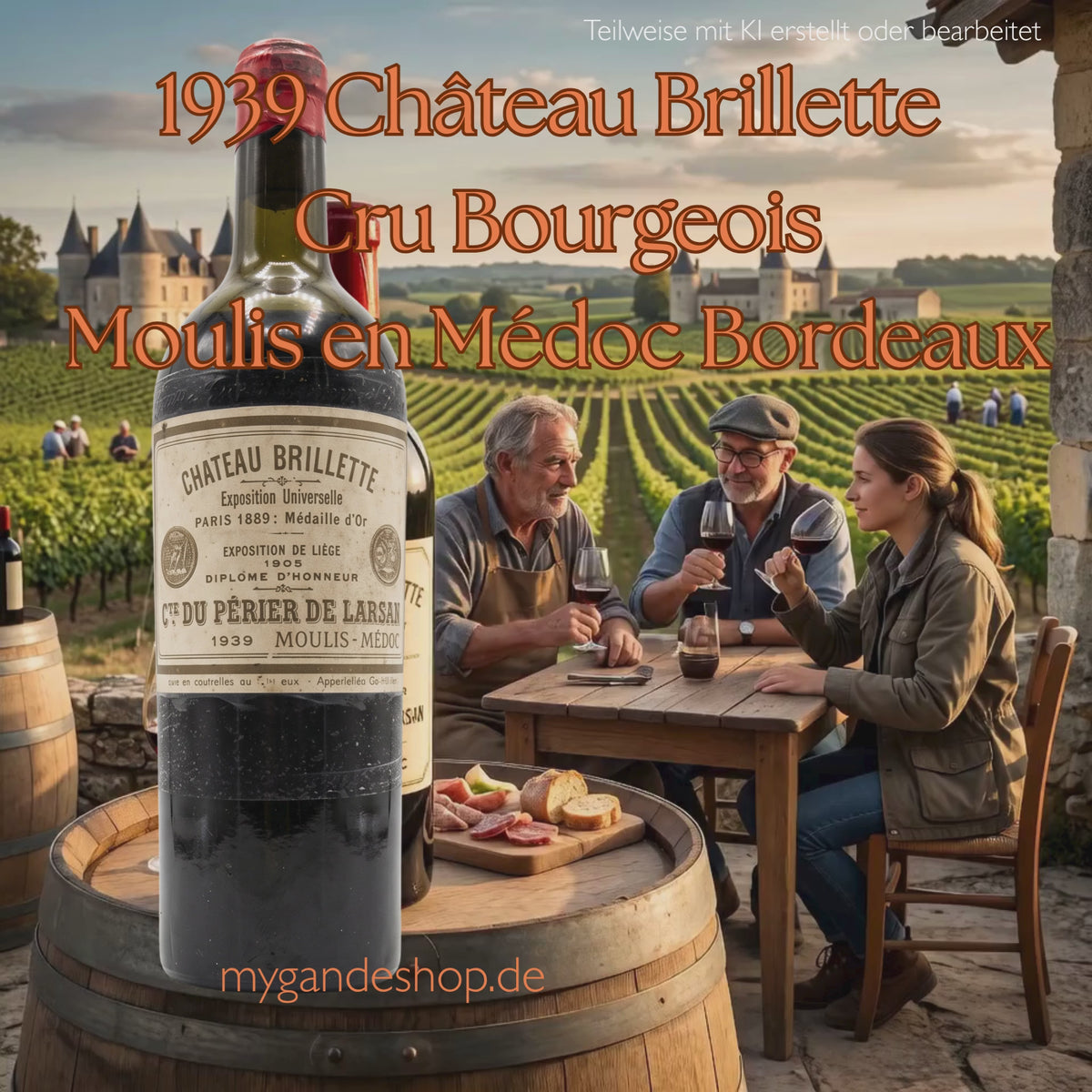 1939 Château Brillette Cru Bourgeois Moulis en Médoc Bordeaux Frankreich