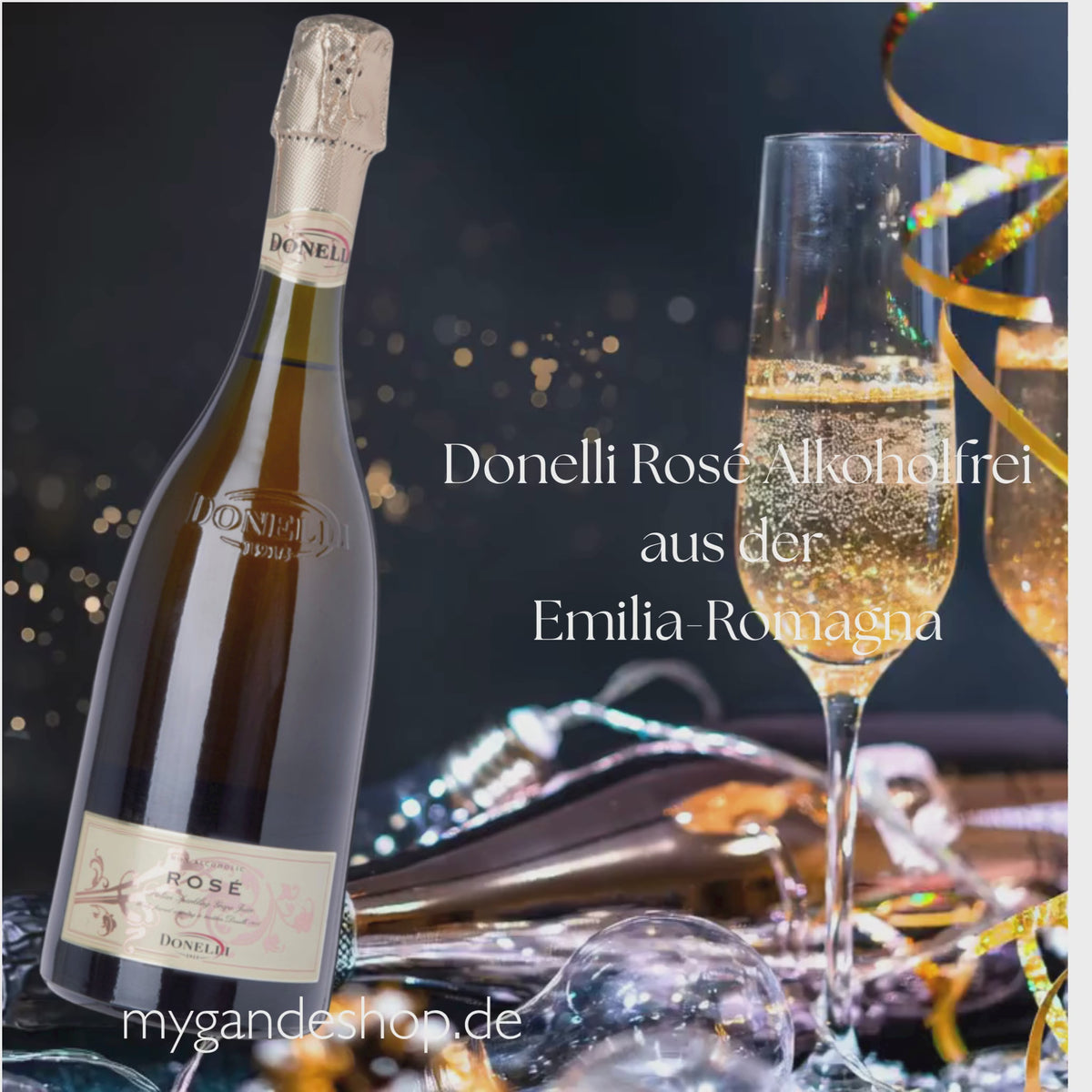Donelli Rosé Alkoholfreier Spumante 0,75 l – Italienischer Rosé-Schaumwein aus Modena