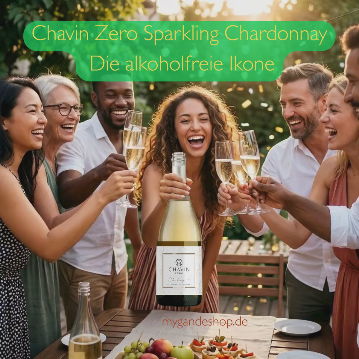 Chavin Zero Sparkling Chardonnay 0,0 % Alkoholfreier Schaumwein 0,75 l – Französischer Premium Bio-Sekt