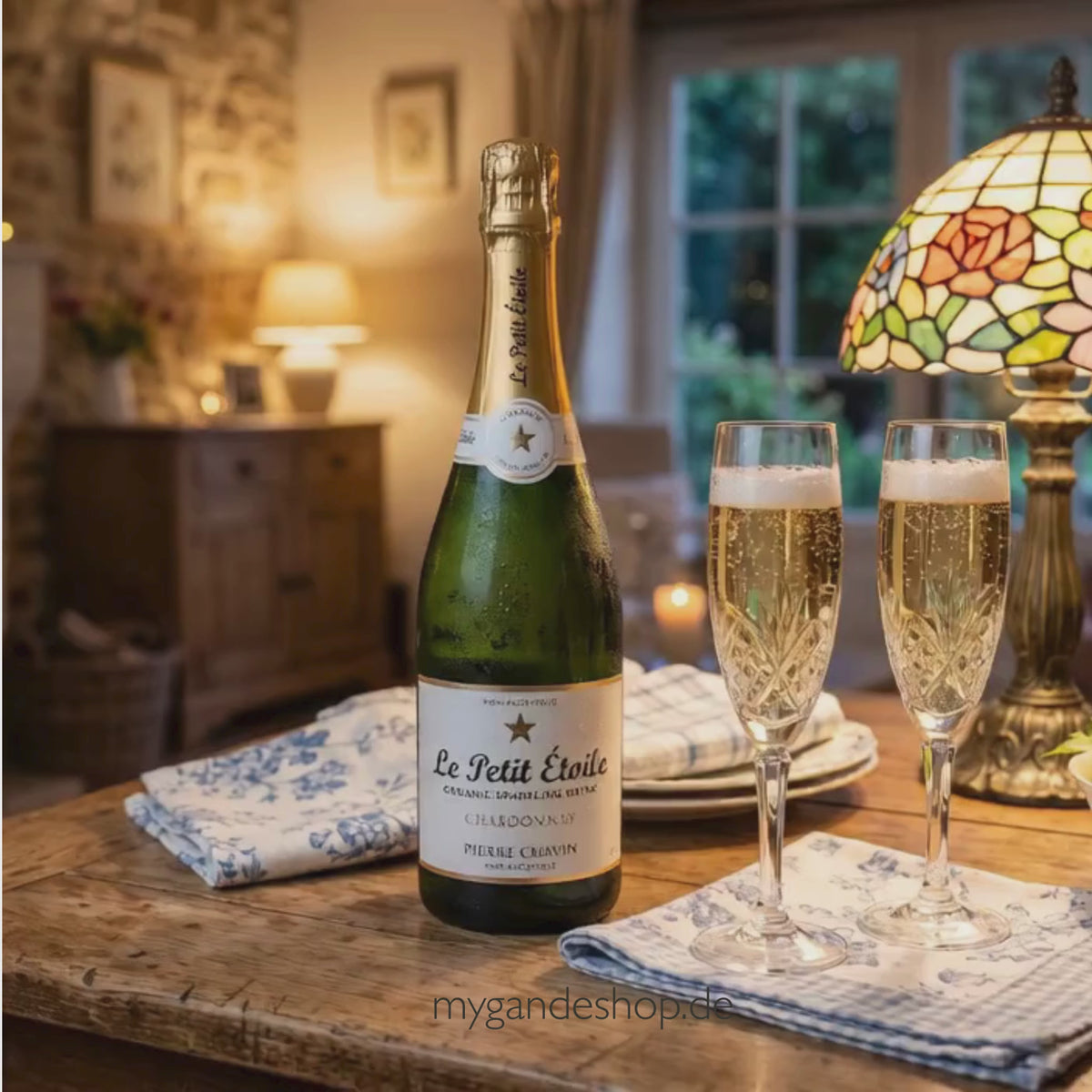 6 x Le Petit Étoilé Chardonnay 0,0 % Vorteilspaket (6 x 0,75 l) – Alkoholfreier Bio & Vegan Sekt