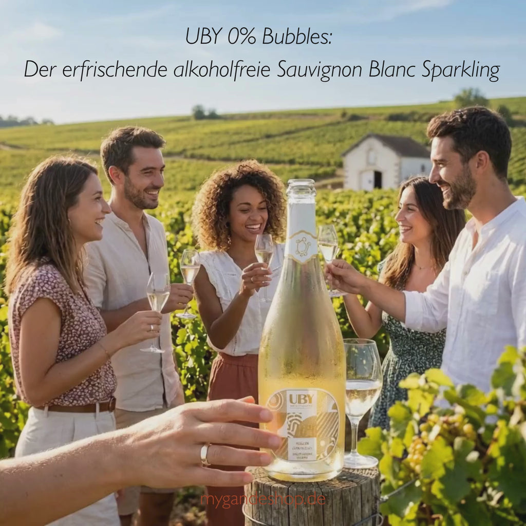 UBY Sparkling Sauvignon Blanc 0,00 % Alkoholfreier Schaumwein 0,75 l – Frische Frucht aus der Gascogne