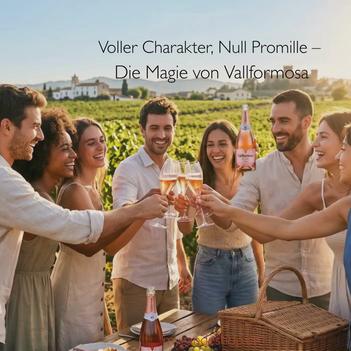 Vallformosa 0,0 % Rosé Sparkling Alkoholfreier Schaumwein 0,75 l – Eleganter Rosé-Sekt aus Spanien