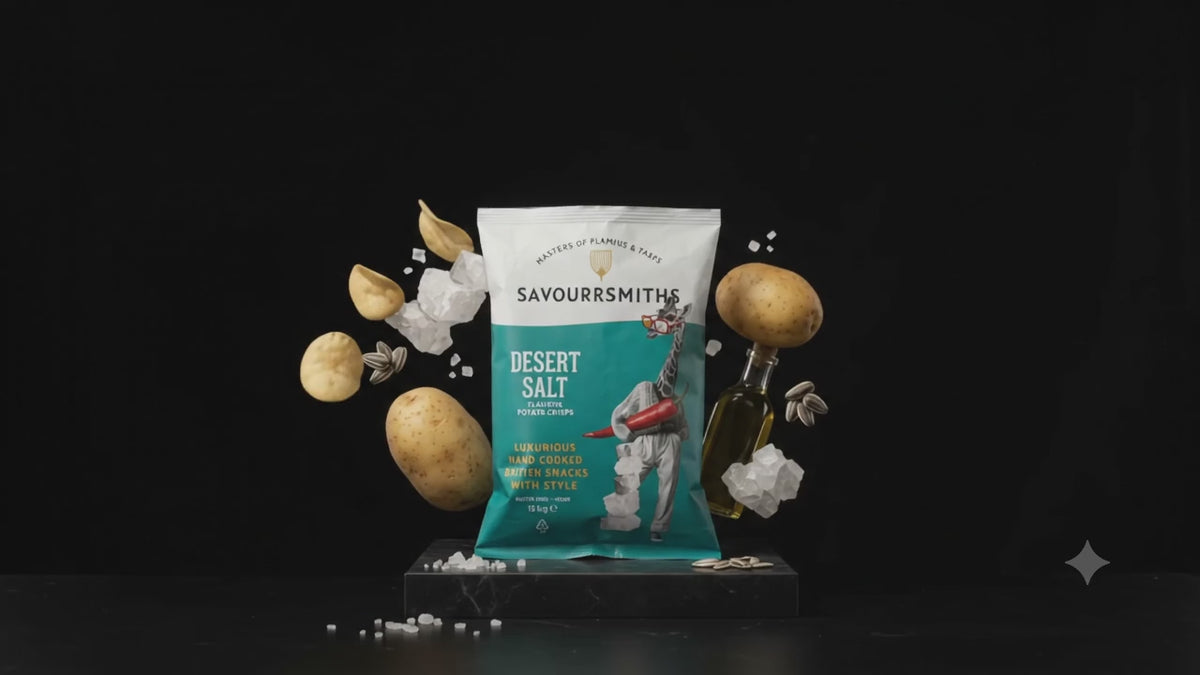 Savoursmiths Desert Salt Gourmet Kartoffelchips 150g – Vegan, Gluten- & Laktosefrei