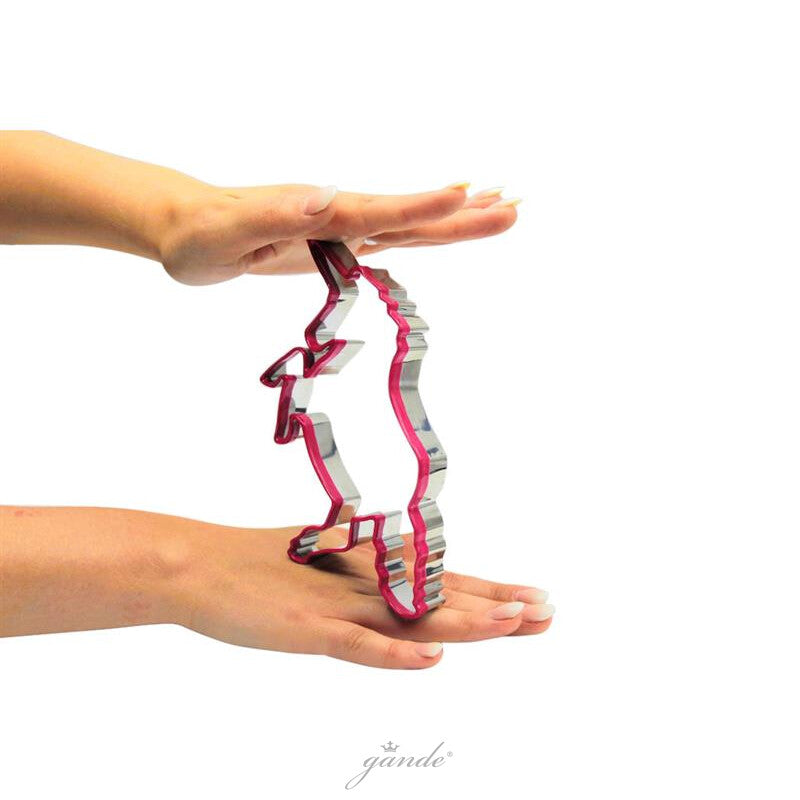XXL Riesen Ausstecher Einhorn Magic Punky Funky Edelstahl Pink 16 cm (GDMPF05P)